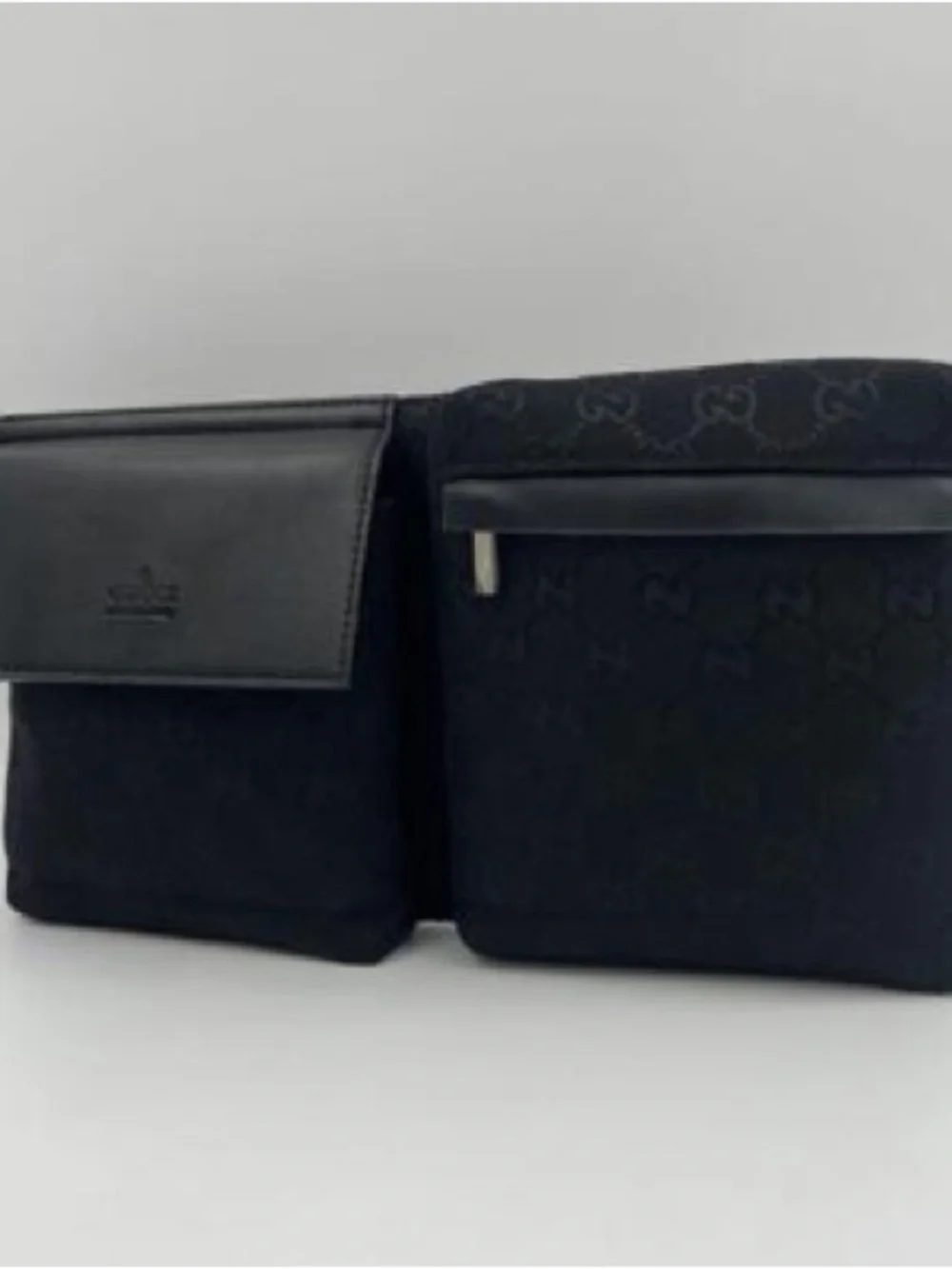Gucci Black Double Pouch Waist Bag